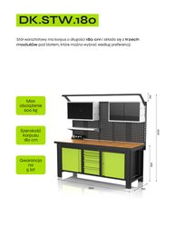 Nawigacja zdjęcie 2 - Stół warsztatowy 180cm z trzema modułami DK.STW.180 [MOŻLIWOSĆ KONFIGURACJI]