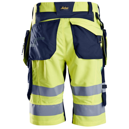 Zdjęcie 4 - 6933 Spodnie Krótkie Odblaskowe FlexiWork+ z workami kieszeniowymi, EN 20471/1 Snickers Workwear