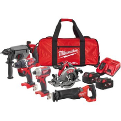 Zestaw 5 narzędzi akumulatorowych PowerPack Milwaukee M18 PP5B-502B M18 CBLDD-0 + M18 CBLID-0 + M18 CCS55-0 + M18 FSZ + M18 FH 18V 2x5Ah 4933479541