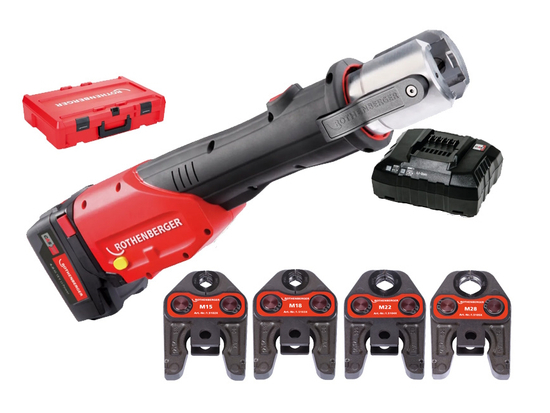 Zdjęcie 1 - Zaciskarka Rothenberger ROMAX 4000 / 18 V 4.0 Ah + zestaw szczęk zaciskowych M15-18-22-28