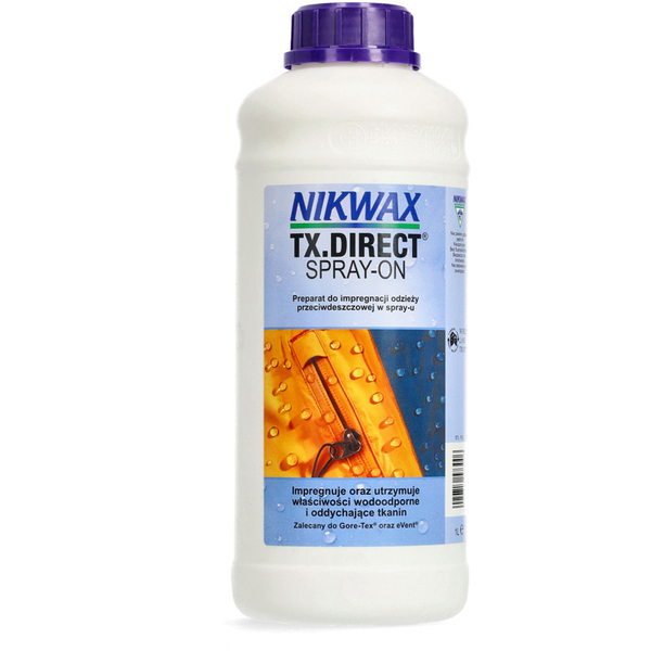 Zdjęcie 1 - Impregnat w sprayu do ubrań wodoodpornych Impregnat TX. Direct Spray-On 1L Nikwax 573P01