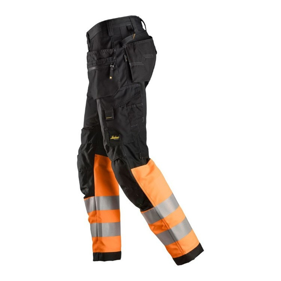 Zdjęcie 3 - 6233 Spodnie Odblaskowe AllroundWork+ z workami kieszeniowymi czarno - pomarańczowe, EN 20471/1