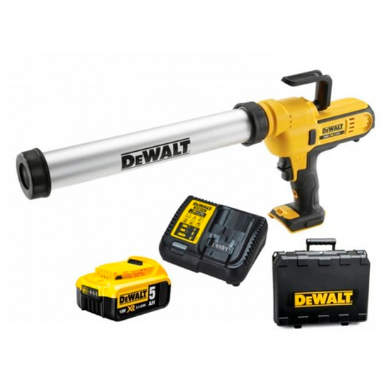 Zdjęcie 3 - Pistolet do silikonu akumulatorowy DeWalt DCE580D1 600ml 18V XR 1x2Ah