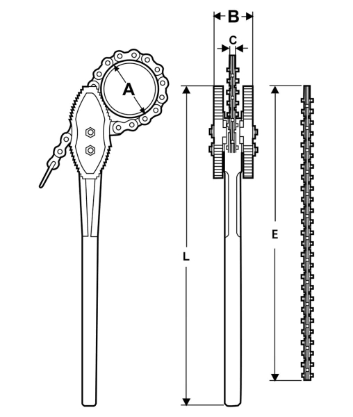 Zdjęcie 9 - Klucz łańcuchowy 8" odwracalny Virax 010624