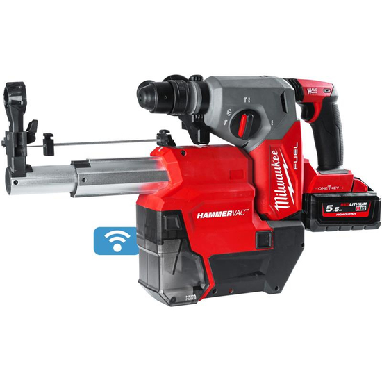 Zdjęcie 2 - Młotowiertarka akumulatorowa Milwaukee M18 ONEFHXDEL-552C SDS-Plus 2.5J 18V 2x5.5Ah 4933478506