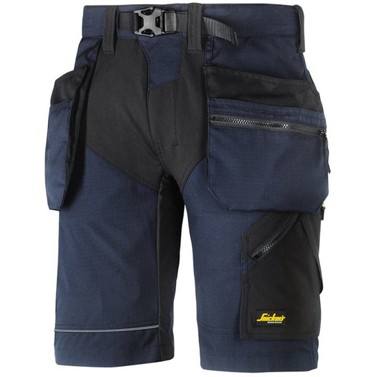 Zdjęcie 1 - 6904 Spodnie Krótkie FlexiWork+ z workami kieszeniowymi (kolor granatowo-czarny) Snickers Workwear