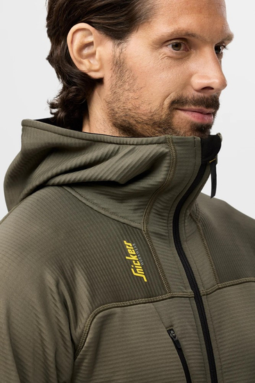 Zdjęcie 7 - 9420 Termiczna bluza polarowa z kapturem Body Mapping z długim suwakiem Snickers Workwear 