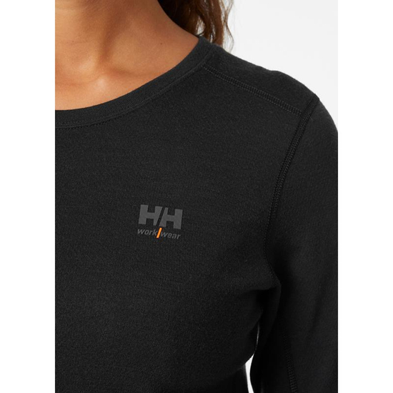 Zdjęcie 3 - Damska koszulka termoaktywna Helly Hansen 75209_990 HH LIFA Merino kolor czarny