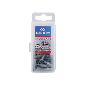 ZESTAW BITÓW 1/4" POZIDRIV No.2 x 25mm PZ2, 25 SZT. W PUDEŁKU 102502Z-S1 King Tony