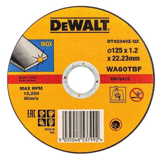 Zdjęcie 3 - ZESTAW 10 TARCZ DO CIĘCIA STALI 125X1,2 DT42340TZ DEWALT