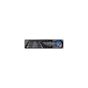ZESTAW 20cz. - KL. PŁASKO-OCZKOWE 11cz. 6-16mm, IMBUSY 9szt. 1120 HEX Z KULKĄ EKSTRA DŁUGIE 1,5-10mm, WKŁAD DO SKRZYNKI 87402 9-90120MR King Tony