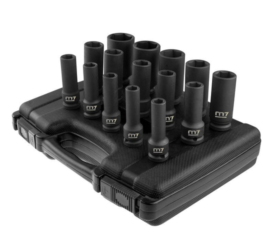 Zdjęcie 4 - Zestaw długich nasadek udarowych CrMo ½” 15 szt. MB43015M Mighty Seven M7