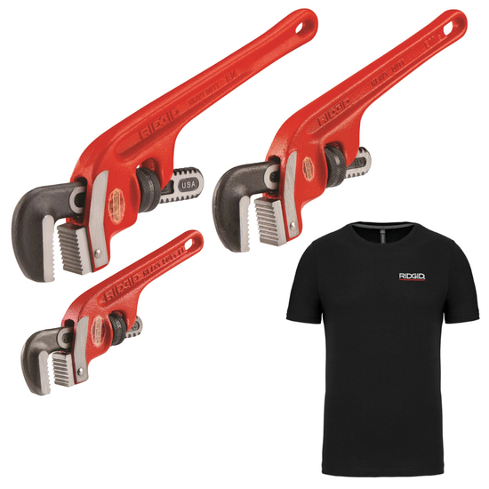 Zdjęcie 1 - Zestaw kluczy RIDGID E-6, E-10. E-14 + Koszulka XXL
