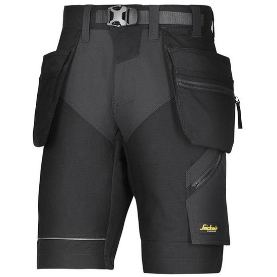Zdjęcie 1 - 6904 Spodnie Krótkie FlexiWork+ z workami kieszeniowymi (kolor czarny) Snickers Workwear