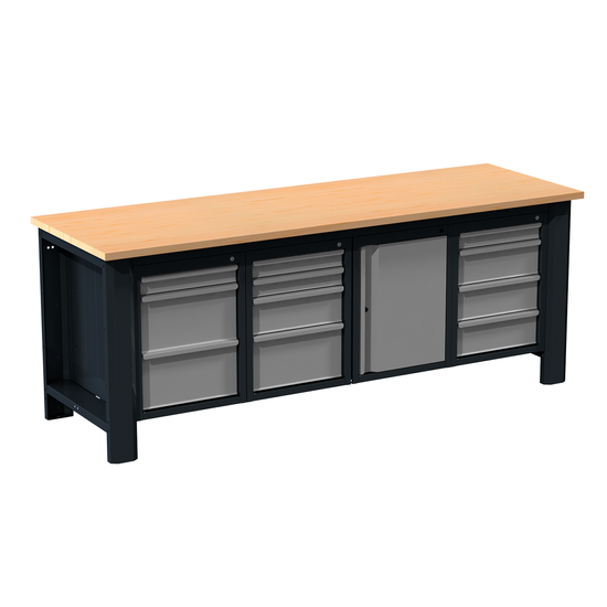 Zdjęcie 3 - Stół warsztatowy 230cm z czterema modułami DK.STW.230 [MOŻLIWOSĆ KONFIGURACJI]