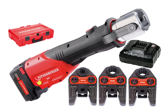 Zdjęcie 1 - Zaciskarka Rothenberger ROMAX 4000 / 18 V 4.0 Ah + zestaw szczęk zaciskowych TH 16-20-26 mm
