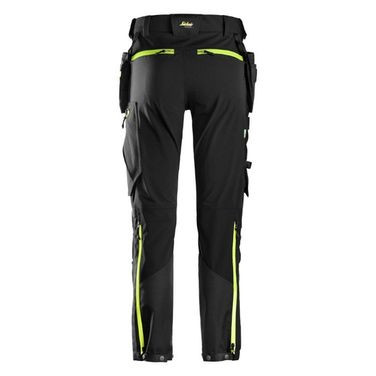 Zdjęcie 2 - 6940 Spodnie Stretch FlexiWork+ z workami kieszeniowymi kolor czarno-żółty Snickers Workwear