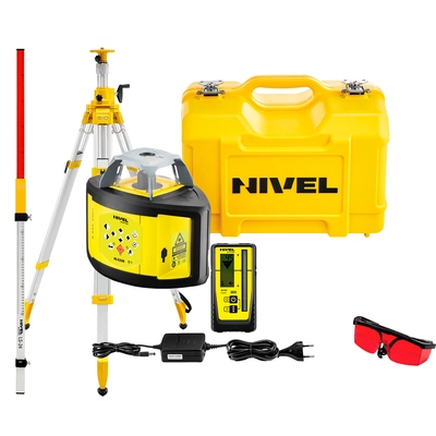 Rotacyjny niwelator laserowy Nivel System NL520R DIGITAL z wiązką czerwoną + statyw SJJ32 + łata laserowa LS-24