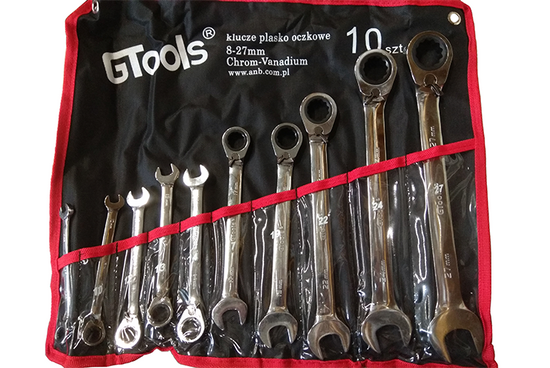 Zdjęcie 1 - Zestaw 10 kluczy płasko-oczkowych GTools GT-0827!