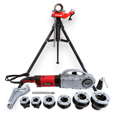 Elektryczna gwintownica do rur GTools G-Tronic 500-2 1/2 - 2"  + Imadło Łańcuchowe LIGHT