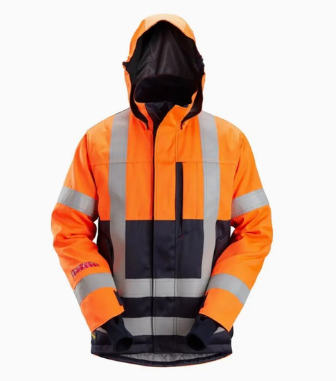 Zdjęcie 1 - Kurtka Odblaskowa Ocieplana z kapturem - pomarańczowa, EN 20471/3 Snickers Workwear 11645595
