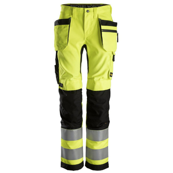 Zdjęcie 1 - 6730 Spodnie AllroundWork+ z workami kieszeniowymi - damskie, EN 20471/2 kolor żółty Snickers Workwear