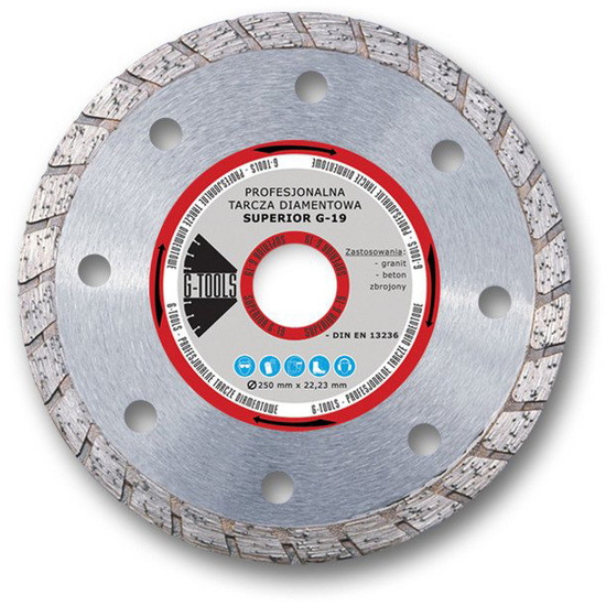 Zdjęcie 1 - Tarcza diamentowa 250 mm Gtools Superior G19 TURBO HTB250