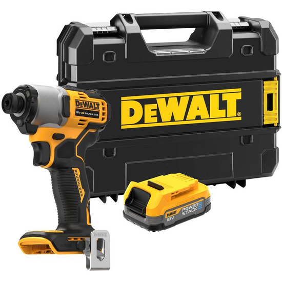 Zdjęcie 1 - Zakrętarka udarowa akumulatorowa DeWalt DCF840E1T ¼” 192Nm 18V XR Powerstack 1x1.7Ah