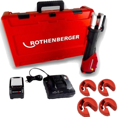 Rothenberger ROMAX 4000 Zaciskarka do rur w walizce Rocase / 18 V 4.0 Ah + obcinaki do PEX