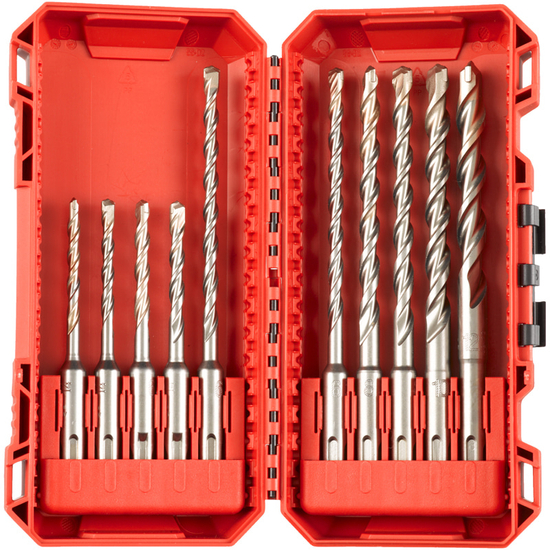 Zdjęcie 1 - Kaseta wierteł udarowych SDS Plus M2  Ø 5 / 5 / 6 / 6 x 110 mm & Ø 6 / 6 / 8 / 8 / 10 / 12 x 160 mm Milwaukee 4932492117