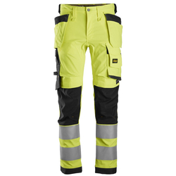 Nawigacja zdjęcie 1 - 6243 Spodnie Odblaskowe Stretch AllroundWork z workami kieszeniowymi, EN 20471/2 Snickers Workwear żółte