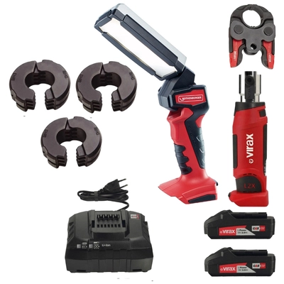 Zaciskarka Virax Viper® L2X Cas System + Zacisk Główny, Wkładki M18, M22, M28 + LED Rothenberger