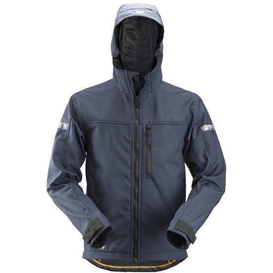 Zdjęcie 1 - 1229 Kurtka Soft Shell AllroundWork z kapturem kolor granatowo-czarny Snickers Workwear