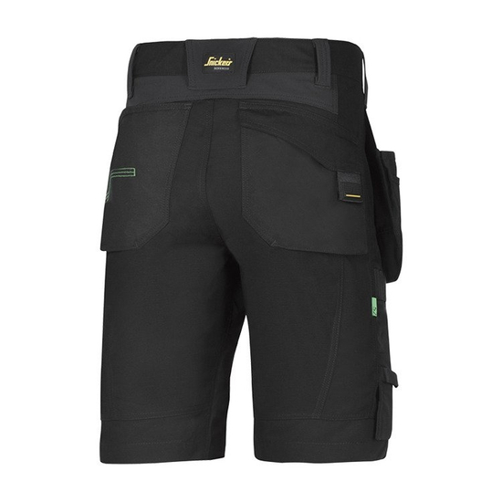 Zdjęcie 2 - 6904 Spodnie Krótkie FlexiWork+ z workami kieszeniowymi (kolor czarny) Snickers Workwear