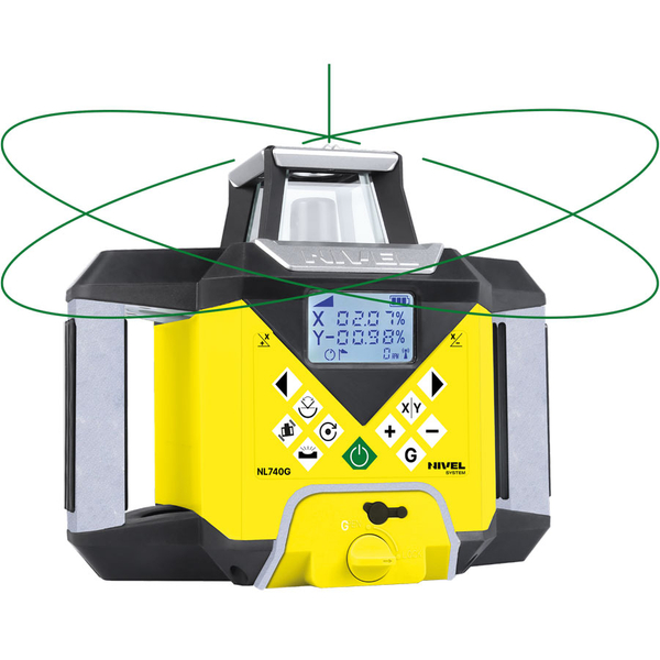 Zdjęcie 2 - Wielozadaniowy niwelator laserowy dalekiego zasięgu z autowpasowaniem Nivel System NL740G DIGITAL z wiązką zieloną + statyw SJJ1 + łata laserowa LS-24