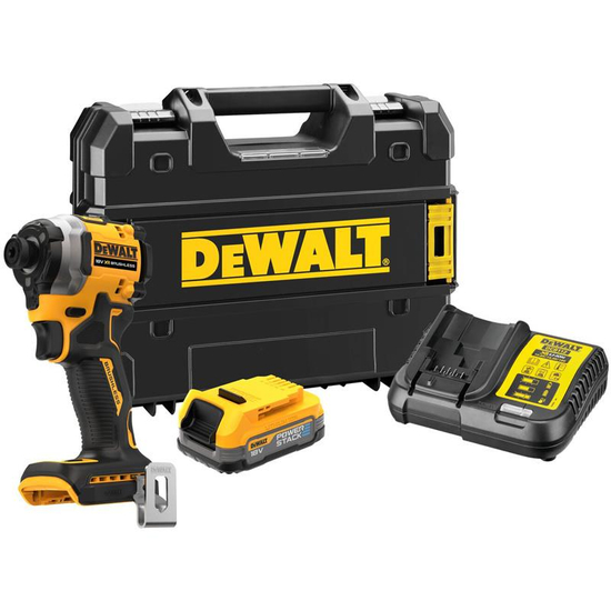 Zdjęcie 1 - Zakrętarka udarowa akumulatorowa DeWalt DCF850E1T ¼” 208Nm 18V XR Powerstack 1x1.7Ah
