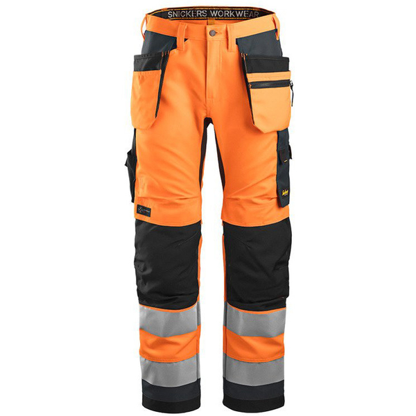 Zdjęcie 1 - 6230 Spodnie Odblaskowe AllroundWork+ z workami kieszeniowymi (kolor pomarańczowy), EN 20471/2 Snickers Workwear