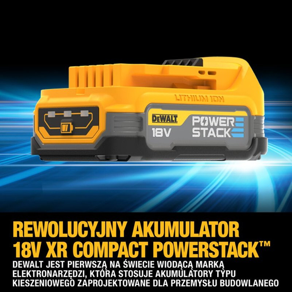 Zdjęcie 13 - Wiertarko-wkrętarka akumulatorowa DeWalt DCD800E2T 90Nm 18V XR Powerstack 2x1.7Ah