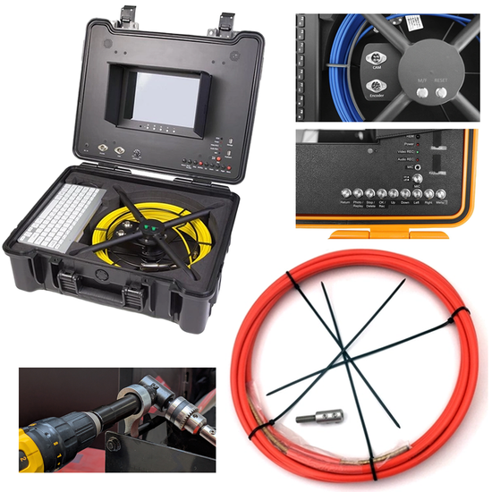 Zdjęcie 1 - Zestaw: Kamera inspekcyjna, Endoskop GTools GT-Cam 23 R AHD + przepychacz wysokoobrotowy cordFLEX® 8-10