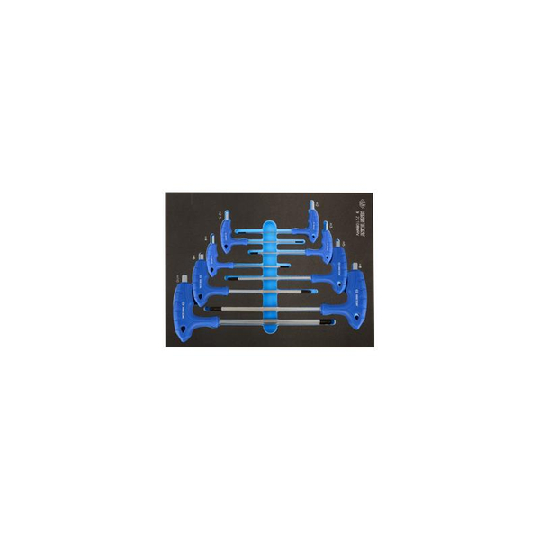 Zdjęcie 1 - ZESTAW IMBUSÓW Z UCHWYTEM "L" 8szt. HEX / HEX Z KULKĄ 2 - 10mm, WKŁAD Z PIANKI EVA DO WÓZKA 9-22108MRV King Tony