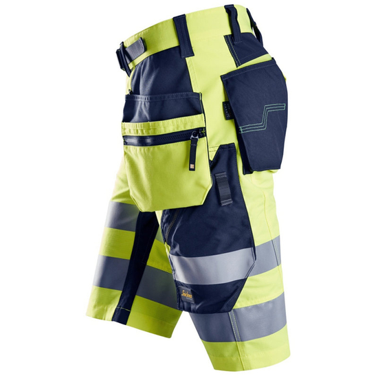 Zdjęcie 3 - 6933 Spodnie Krótkie Odblaskowe FlexiWork+ z workami kieszeniowymi, EN 20471/1 Snickers Workwear