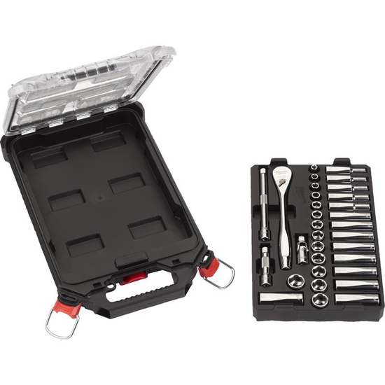 Zdjęcie 1 - Nasadki3/8˝ z grzechotką - metryczne - zestaw 32 szt. w organizerze PACKOUT™ SLIM średnim 4932478813 Millwaukee