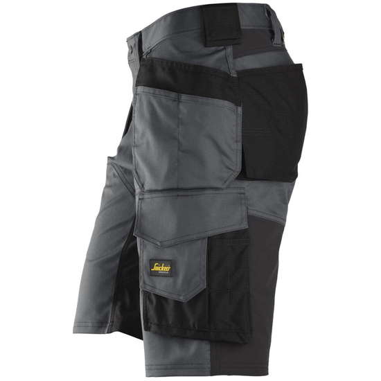 Zdjęcie 3 - 6151 Spodnie Krótkie Stretch AllroundWork z workami kieszeniowymi, luźne Snickers Workwear grafitowe