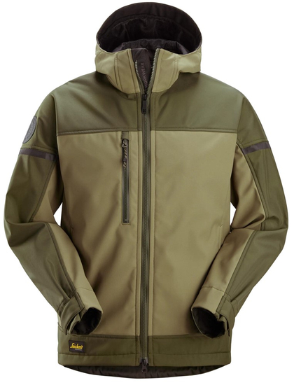 Zdjęcie 1 - 1226 Kurtka softshell stretch AllroundWork z kapturem Snickers Workwear kolor Khaki Green