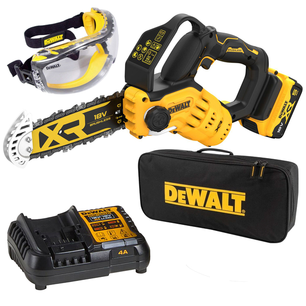 Zdjęcie 1 - Akumulatorowa mini piła łańcuchowa do gałęzi 20cm DeWALT DCMPS520P1-QW 1x5Ah + Torba + Gogle ochronne