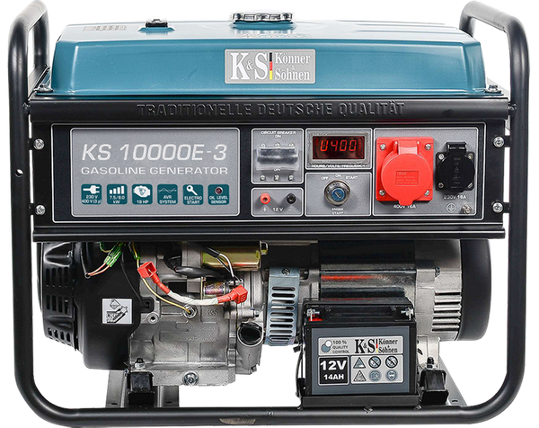 Zdjęcie 1 - Agregat, generator prądotwórczy benzynowy 3-fazowy z automatyką SZR Könner & Söhnen KS10000E-3ATS