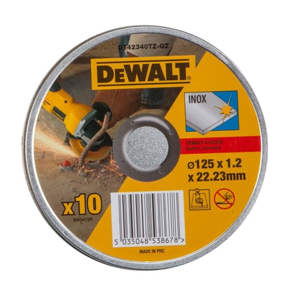 Zdjęcie 2 - ZESTAW 10 TARCZ DO CIĘCIA STALI 125X1,2 DT42340TZ DEWALT