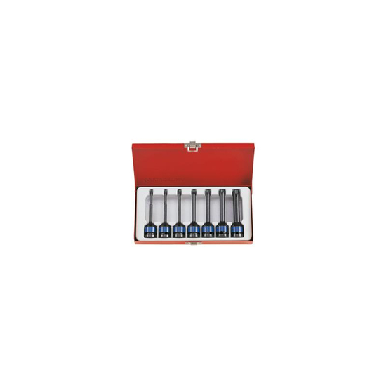 Zdjęcie 1 - ZESTAW NASADEK UDAROWYCH Z KOŃCÓWKĄ TORX 1/2" 7cz. DŁUGIE T25 - T60, KASETA 4467PP King Tony