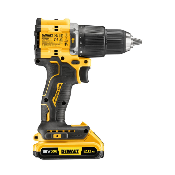 Zdjęcie 5 - Wiertarko-wkrętarka akumulatorowa "100 lat" DeWalt DCD100YD2T 68Nm 18V XR 2x2.0Ah