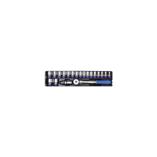 Zdjęcie 1 - ZESTAW NASADEK 1/2" KRÓTKIE 6-kąt. 10 -32mm Z AKCESORIAMI, WKŁAD DO SKRZYNKI 87402, 20 CZ. 9-4319MR01 King Tony
